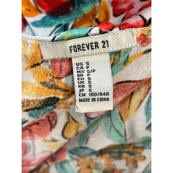 Forever 21 Women's White Floral Print Off Shoulder Mini Dress Size Small - Picture 8 of 8